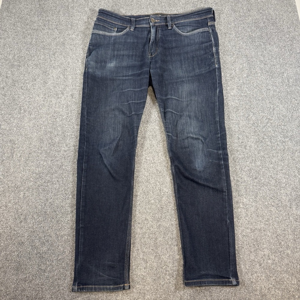 DU/ER Jeans Mens 34x30 Blue L2X Stay Dry Slim Fit Denim Stretch Dark Wash